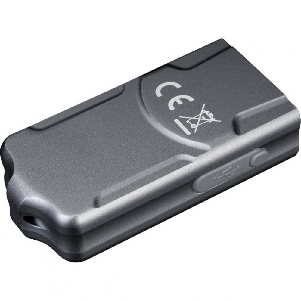 Фонарик наключный Fenix E03R V2.0, серый