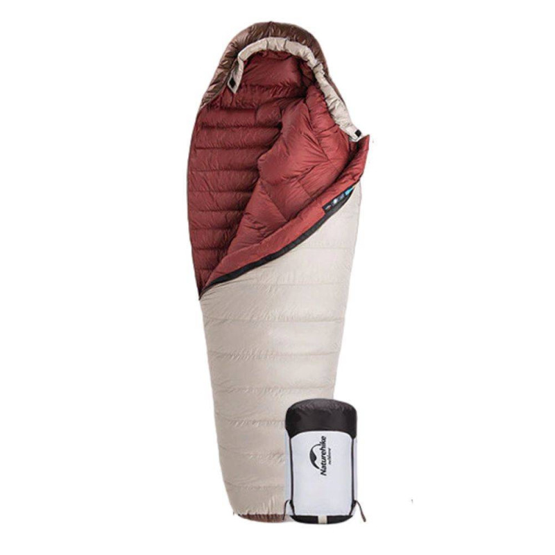 Спальник с натуральным пухом Naturehike Snowbird NH20YD001, р-р L, коричневый 560 г
