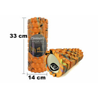 Массажный ролик EasyFit Grid Roller 33 см v.1.1 Multi оранжевый