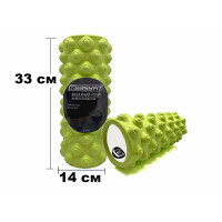 Массажный ролик EasyFit Grid Roller Extreme 33 см салатовый