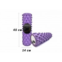 Массажный ролик EasyFit Grid Roller PRO 45 см фиолетовый