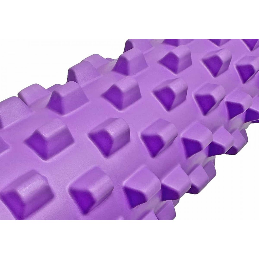 Масажний ролик EasyFit Grid Roller PRO 45 см фіолетовий