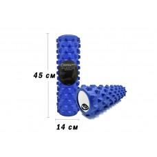 Масажний ролик EasyFit Grid Roller PRO 45 см синій