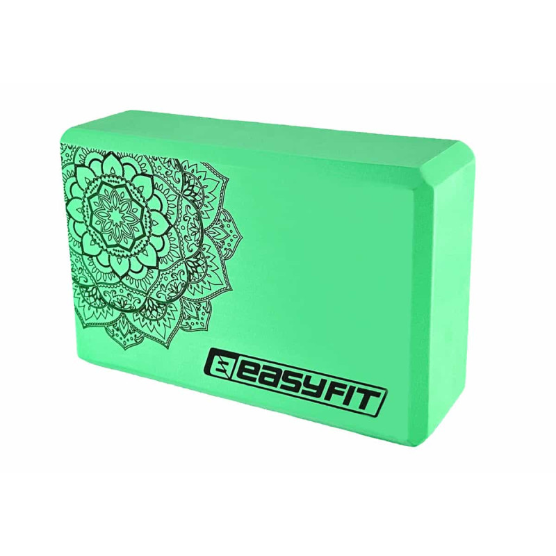 Блок для йоги EasyFit EVA с рисунком мятный