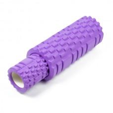 Массажный ролик EasyFit Grid Roller Double 33 см фиолетовый