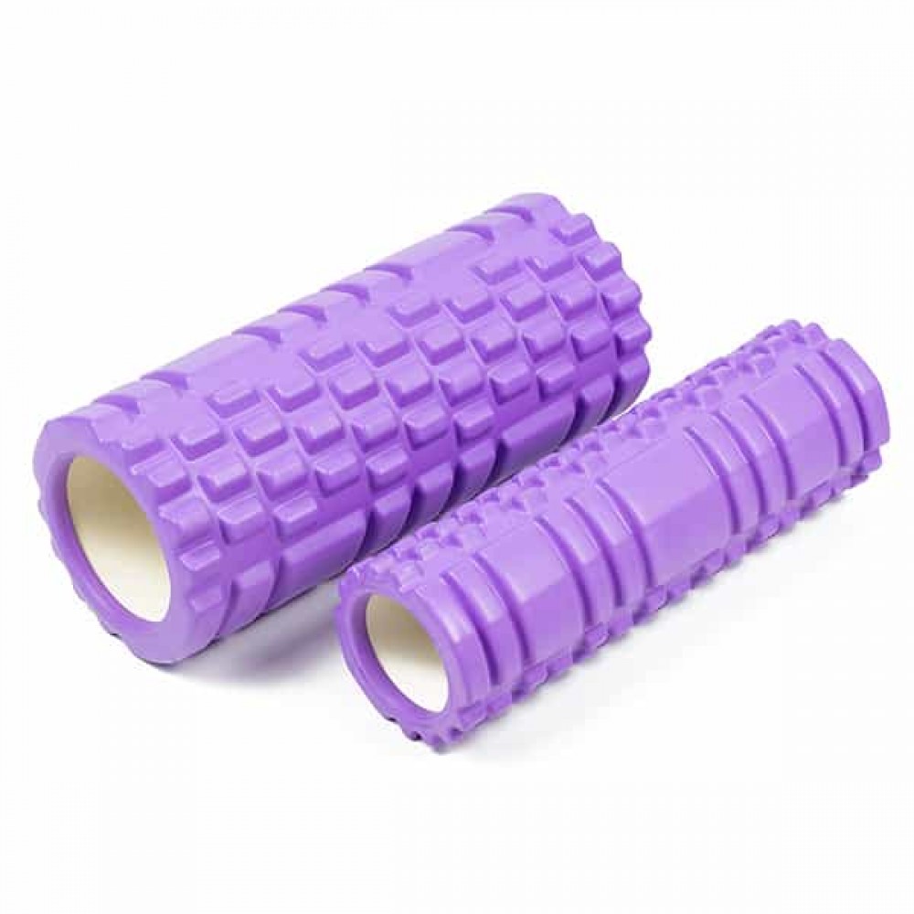 Массажный ролик EasyFit Grid Roller Double 33 см фиолетовый