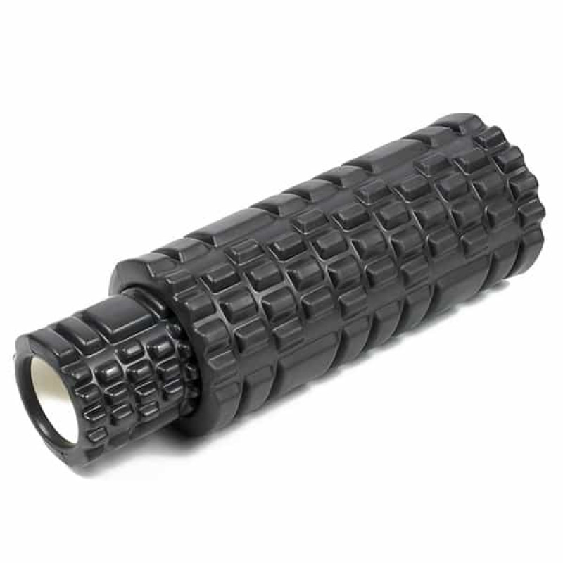 Масажний ролик EasyFit Grid Roller Double 33 см чорний