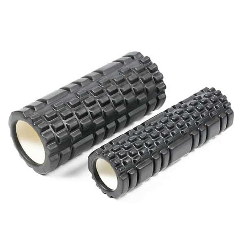 Масажний ролик EasyFit Grid Roller Double 33 см чорний
