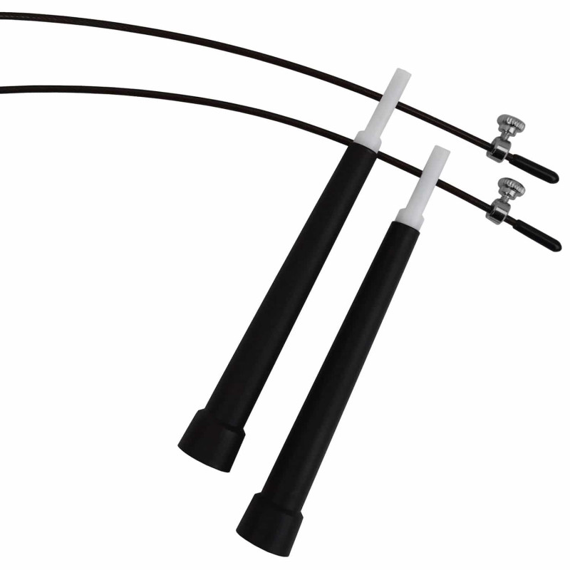 Швидкісна скакалка EasyFit Speed Cable Rope 3 м зі стальним тросом чорна