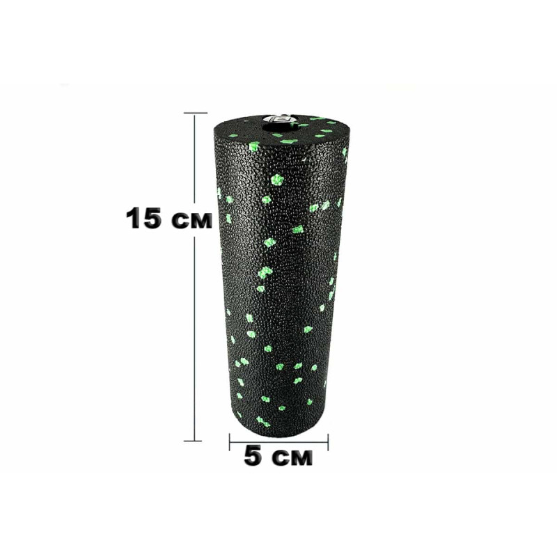 Массажный ролик EasyFit EPP 15Х5 см черно-салатовый