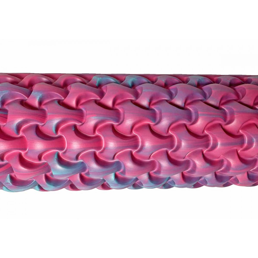 Масажний ролик EasyFit Plexus 45 см рожевий-блакитний