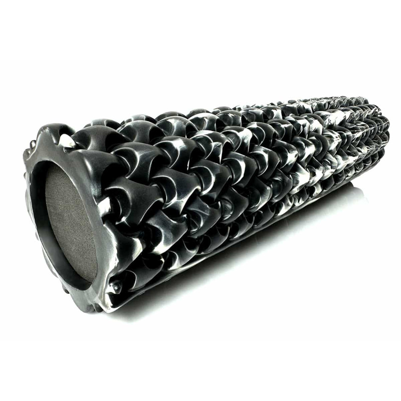 Массажный ролик EasyFit Plexus 45 см черный-белый