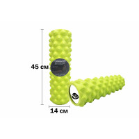 Массажный ролик EasyFit Grid Roller Extreme 45 см салатовый