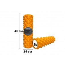 Масажний ролик EasyFit Grid Roller Extreme 45 см помаранчевий