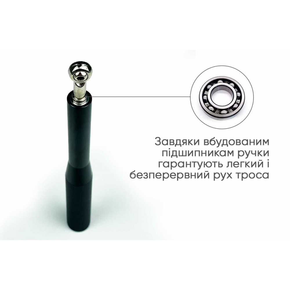 Швидкісна скакалка EasyFit Aluminium зі сталевим тросом та алюмінієвими ручками чорна