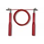 Швидкісна скакалка EasyFit Aluminium зі сталевим тросом та алюмінієвими ручками червона