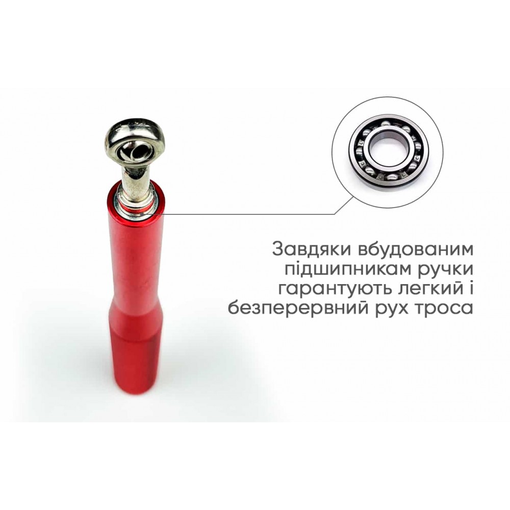 Швидкісна скакалка EasyFit Aluminium зі сталевим тросом та алюмінієвими ручками червона