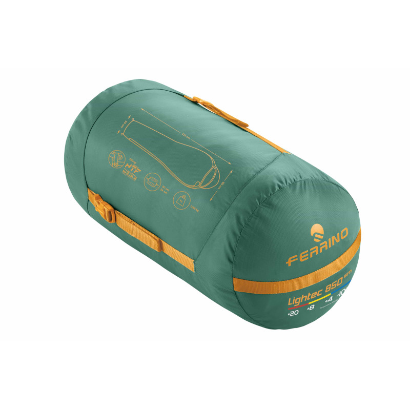Спальный мешок Ferrino Lightec SM 850/+4°C Зеленый/Желтый Слева (86651IVV)