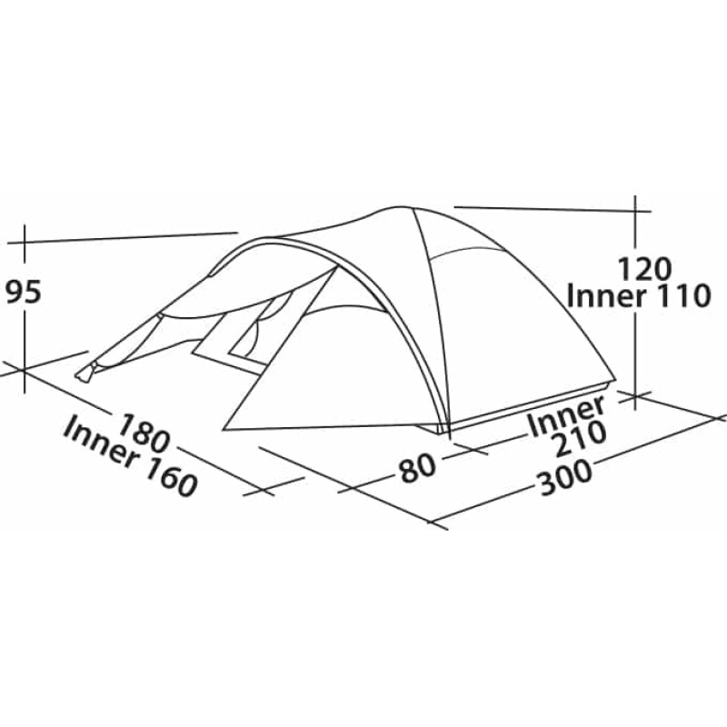 Палатка трехместная Easy Camp Quasar 300 Steel Blue (120417)