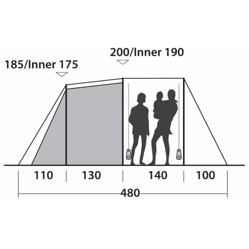 Палатка шестиместная Easy Camp Huntsville 600 Green/Grey (120408)