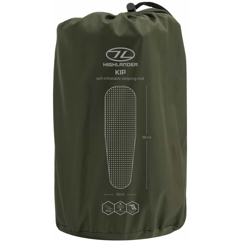 Коврик самонадувной Highlander Kip Self-inflatable Sleeping Mat 3 cm Olive (SM126-OG)