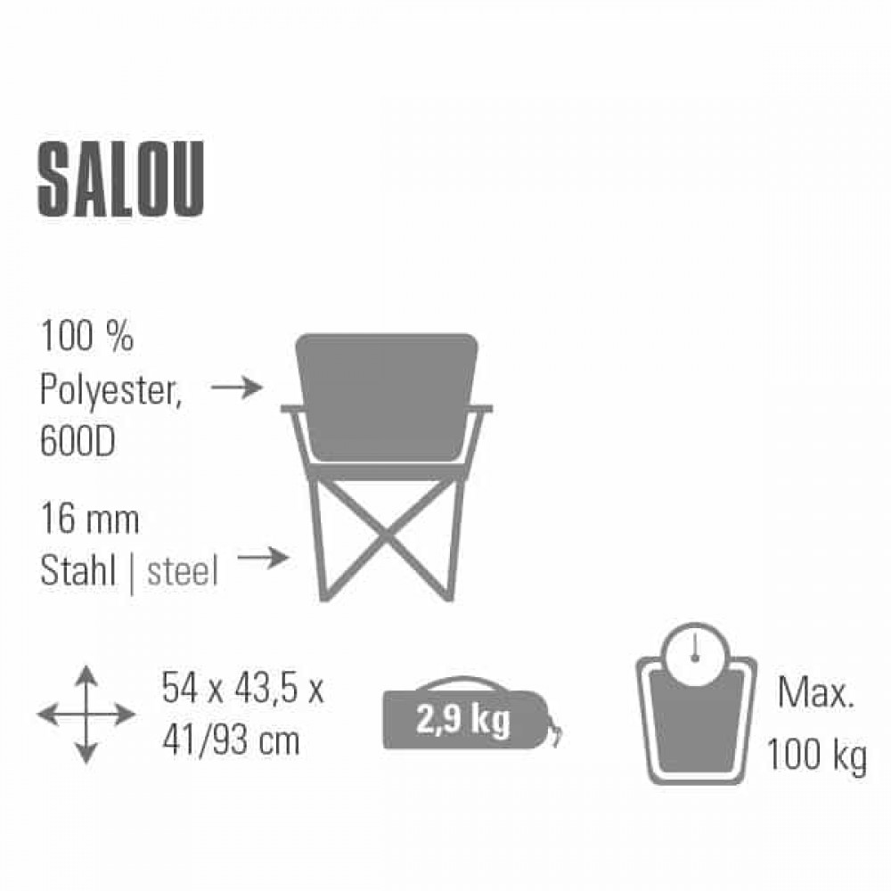 Складной стул High Peak Salou Dark Grey/Blue (44108)