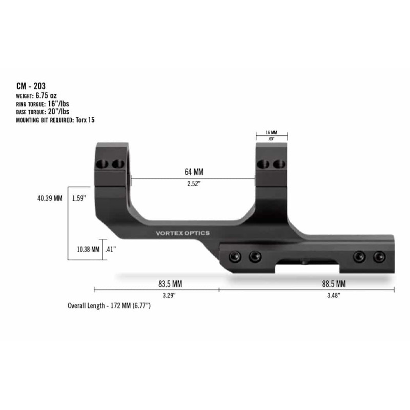 Крепление Vortex Cantilever Mount 30мм 3" Offset Rings (CM-203)