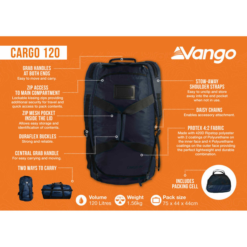 Сумка дорожная Vango Cargo 120 Moonlit Ocean (RUUCARGO0000001)