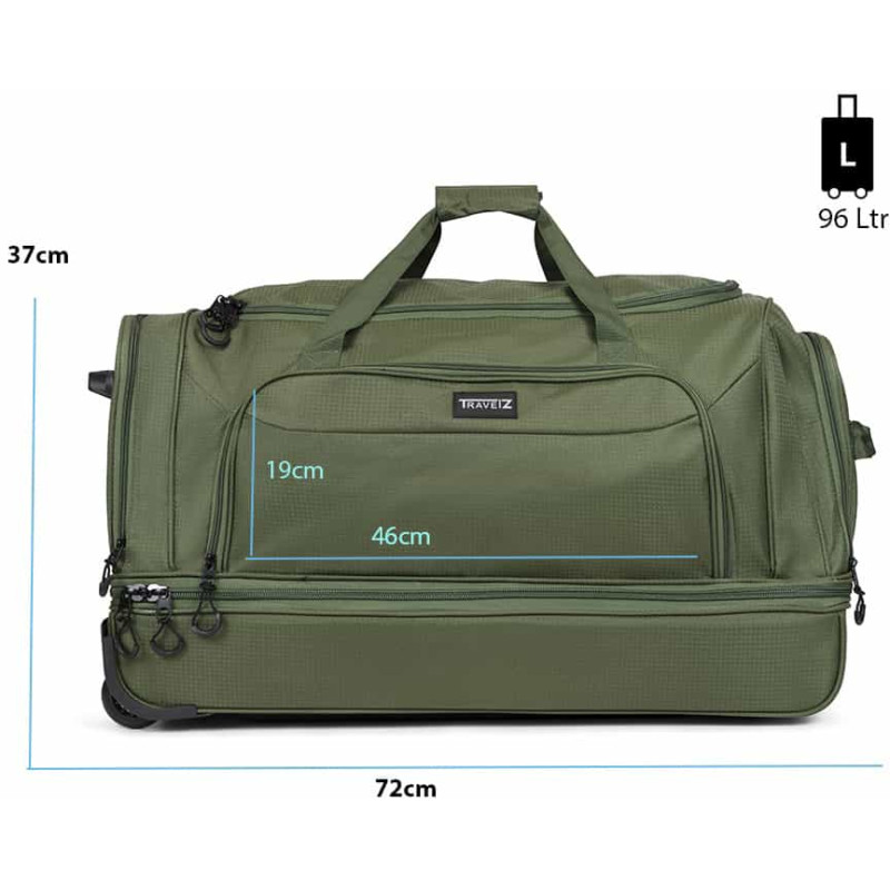 Сумка дорожная на колесах TravelZ Wheelbag Doubleloader зеленая (603099)