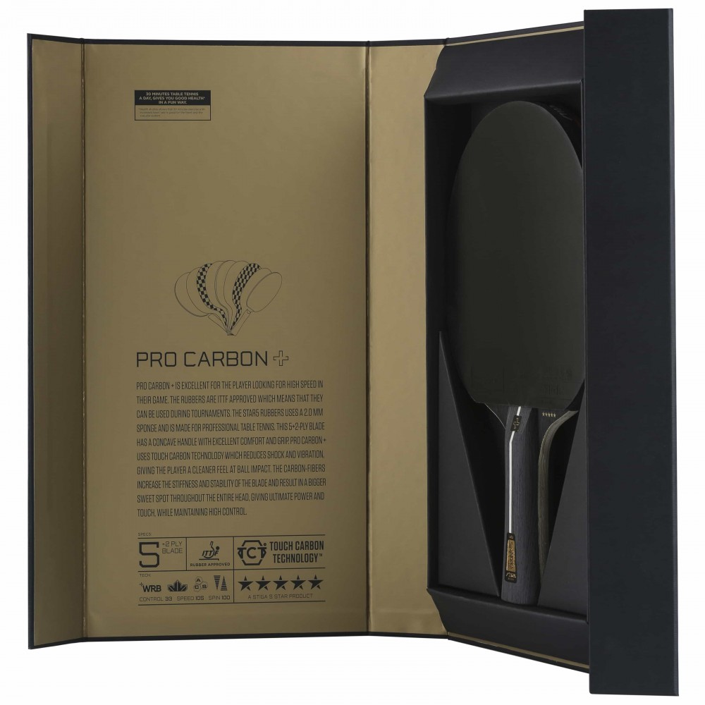 Ракетка для настільного тенісу Stiga Pro Carbon Plus 5 Star FL (1215-2820-01)