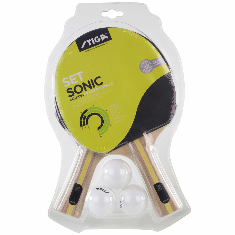 Набір для настільного тенісу Stiga Sonic Hobby 2 Bats 3 Balls (1220-2816-01)