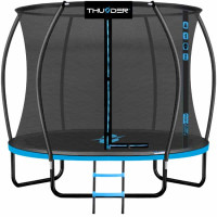 Батут Thunder Ultra 183 см Blue з внутрішньою сіткою та драбинкою