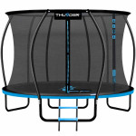 Батут Thunder Ultra 374 см Blue з внутрішньою сіткою та драбинкою