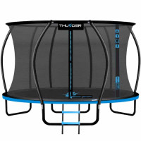 Батут Thunder Ultra 435 см Blue з внутрішньою сіткою та драбинкою