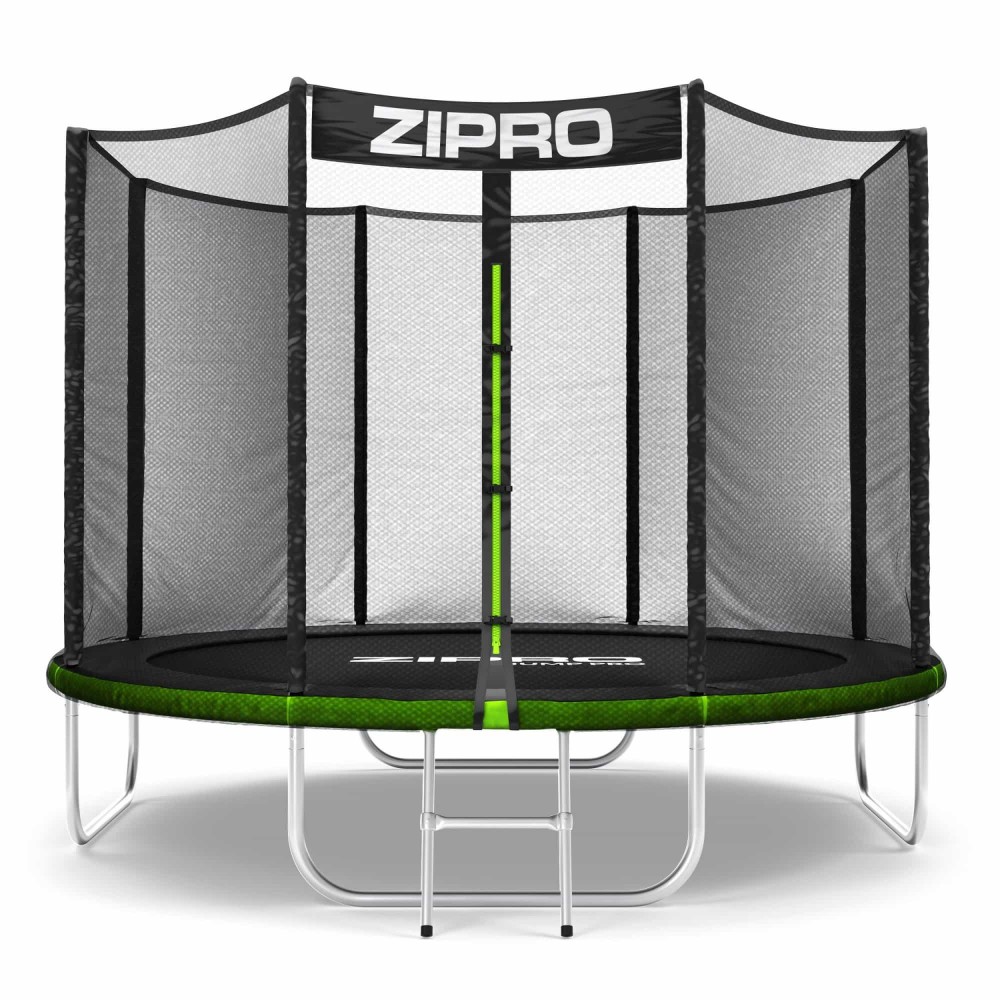 Батут Zipro Jump Pro 252 см з зовнішньою сіткою і драбинкою