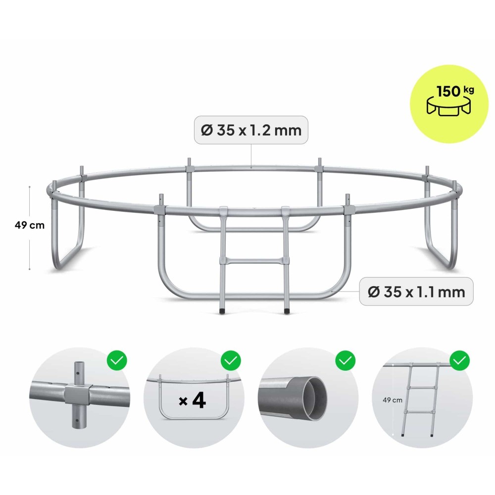 Батут Zipro Jump Pro 252 см з зовнішньою сіткою і драбинкою