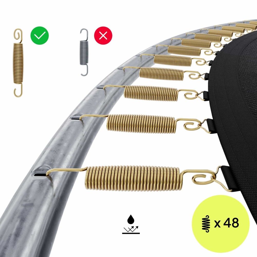 Батут Zipro Jump Pro 252 см з зовнішньою сіткою і драбинкою