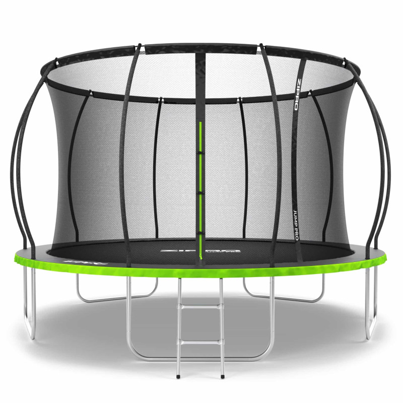 Батут Zipro Jump Pro Premium 374 см с внутренней сеткой и лестницей