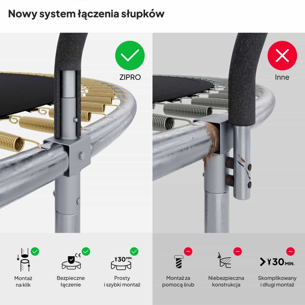 Батут Zipro Jump Pro Premium 374 см с внутренней сеткой и лестницей