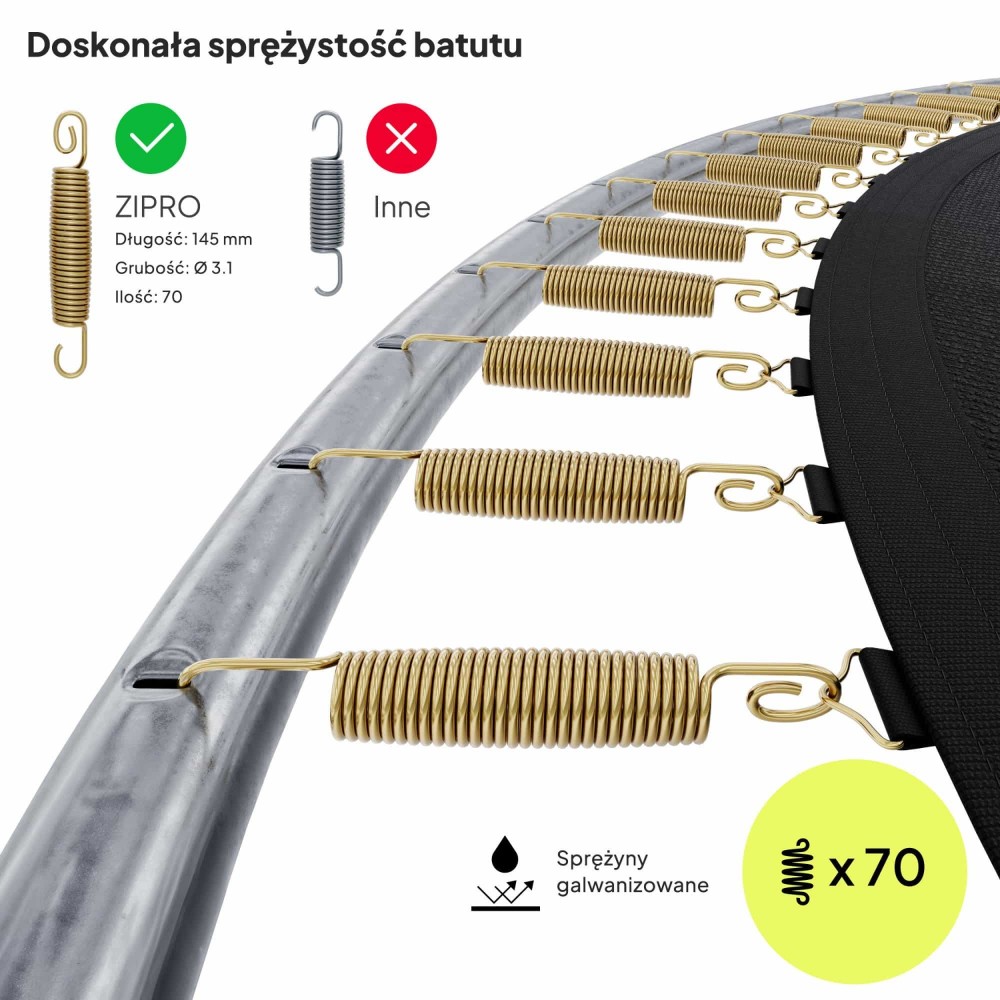 Батут Zipro Jump Pro Premium 374 см с внутренней сеткой и лестницей