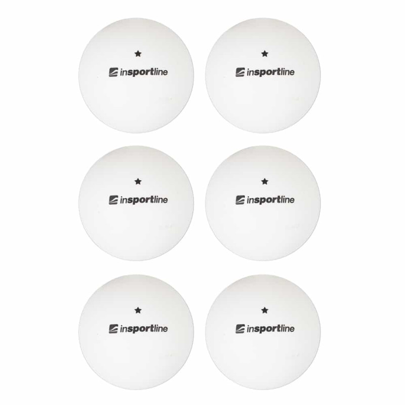 Мячи для настольного тенниса inSPORTline Elisenda S1 6 шт, белые
