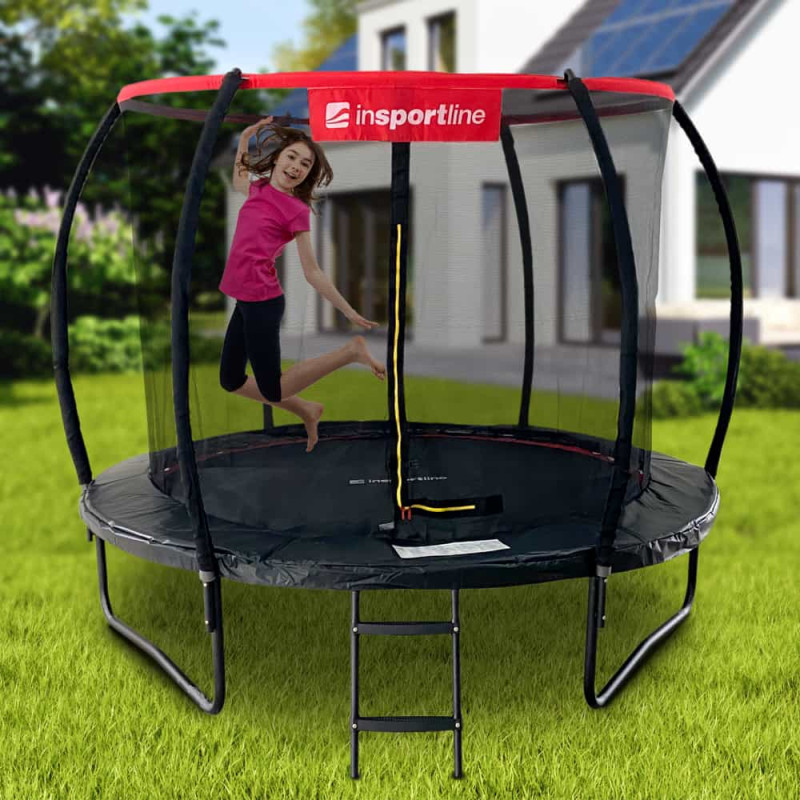 Батут inSPORTline Flea PRO 305 см с защитной сеткой и лестницей