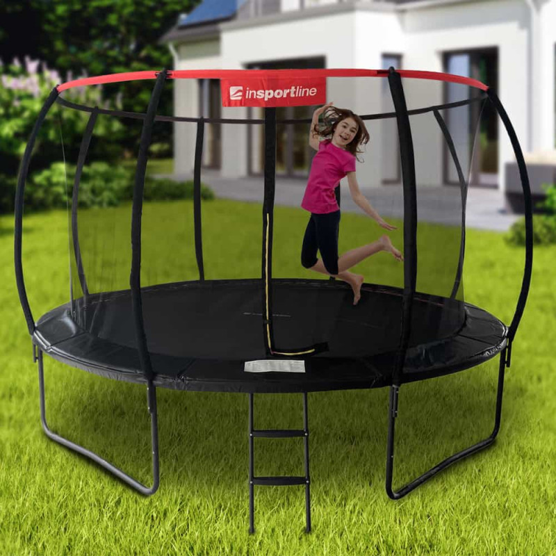 Батут inSPORTline Flea PRO 430 см с защитной сеткой и лестницей