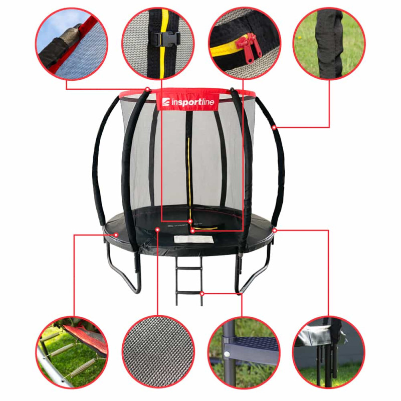 Батут inSPORTline Flea PRO 183 см с сеткой и лестницей