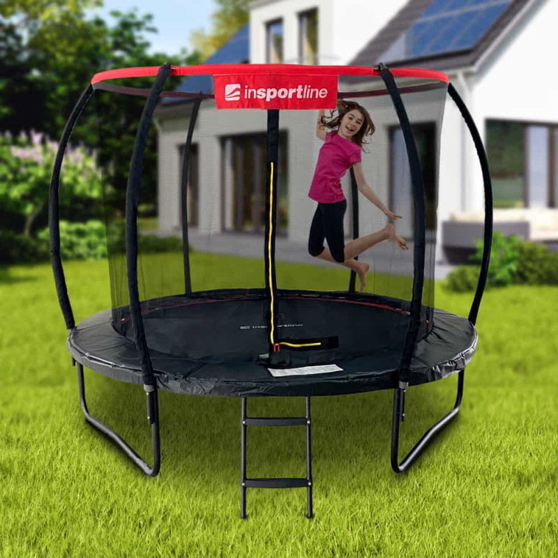 Батут inSPORTline Flea PRO 244 см с сеткой и лестницей