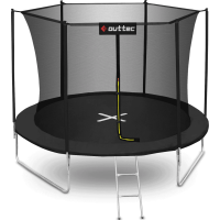 Батут Outtec 252 см Black з внутрішньою сіткою та драбинкою