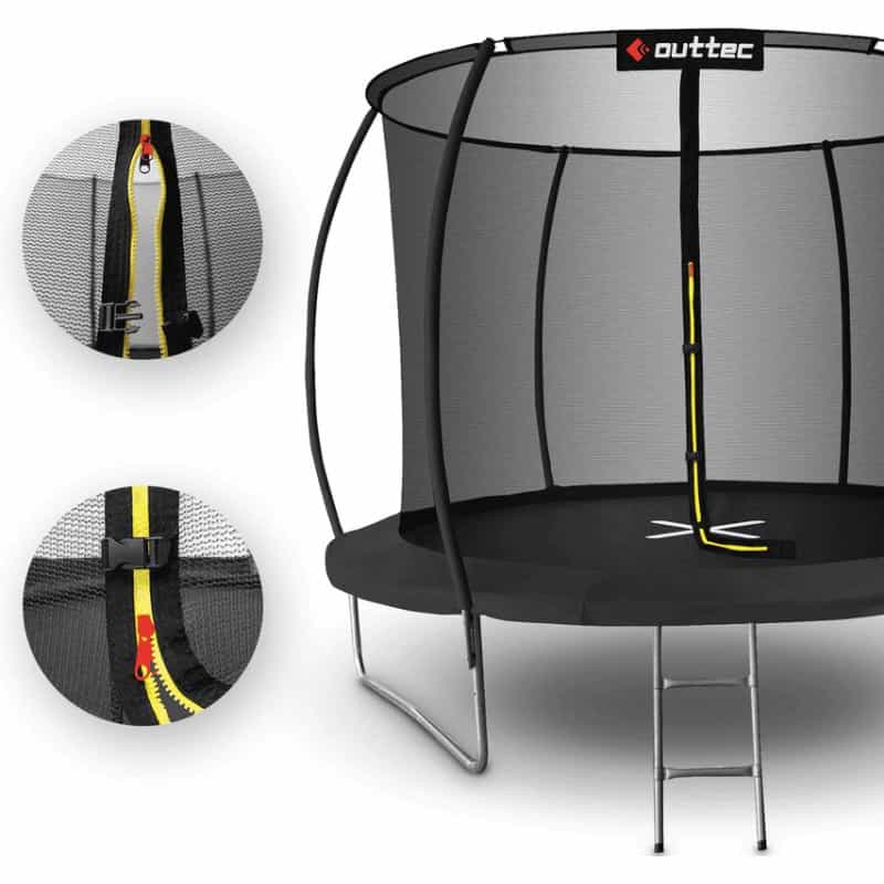 Батут Outtec Premium 374 см Black з сіткою та драбинкою