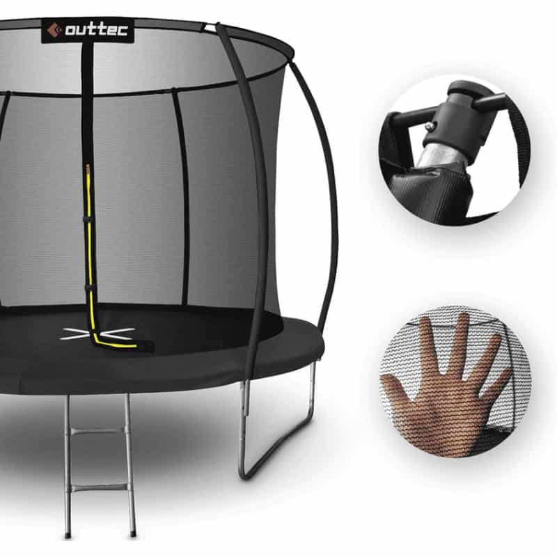 Батут Outtec Premium 374 см Black з сіткою та драбинкою