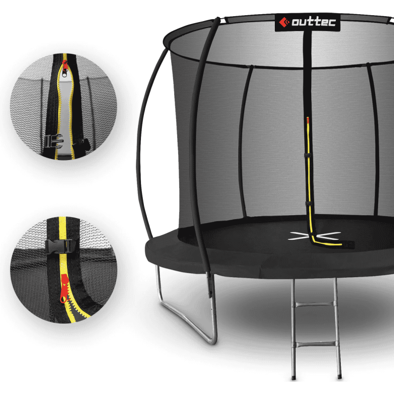 Батут Outtec Premium 435 см Black з сіткою та драбинкою