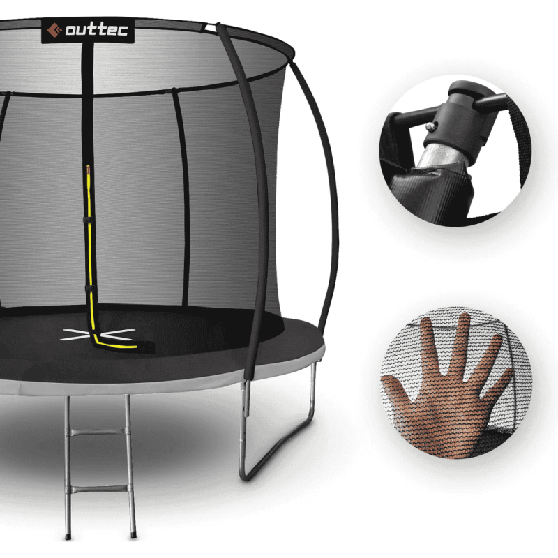 Батут Outtec Premium 252 см Black/Grey с сеткой и лестницей
